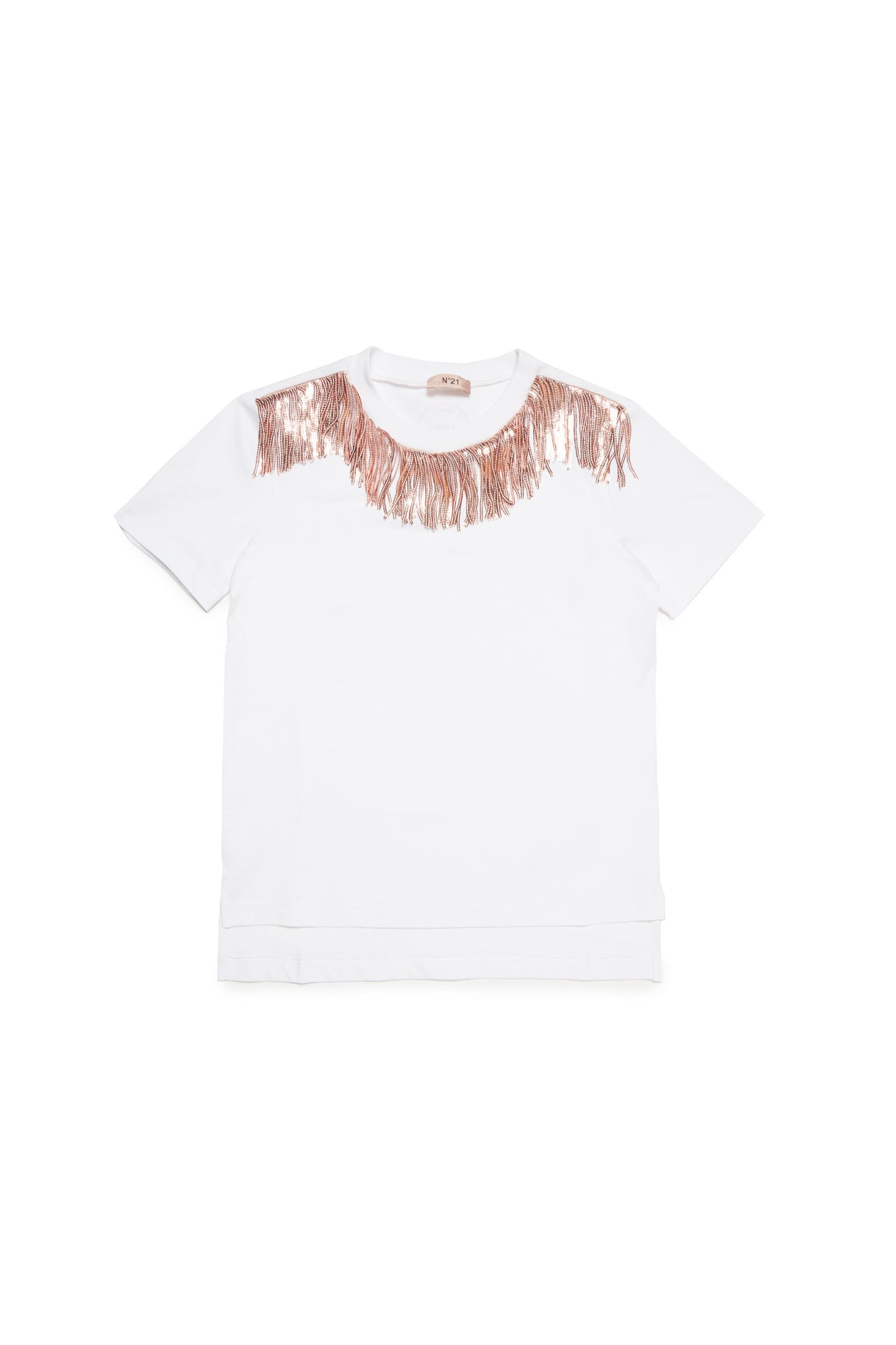 Sequined fringed T-shirt 