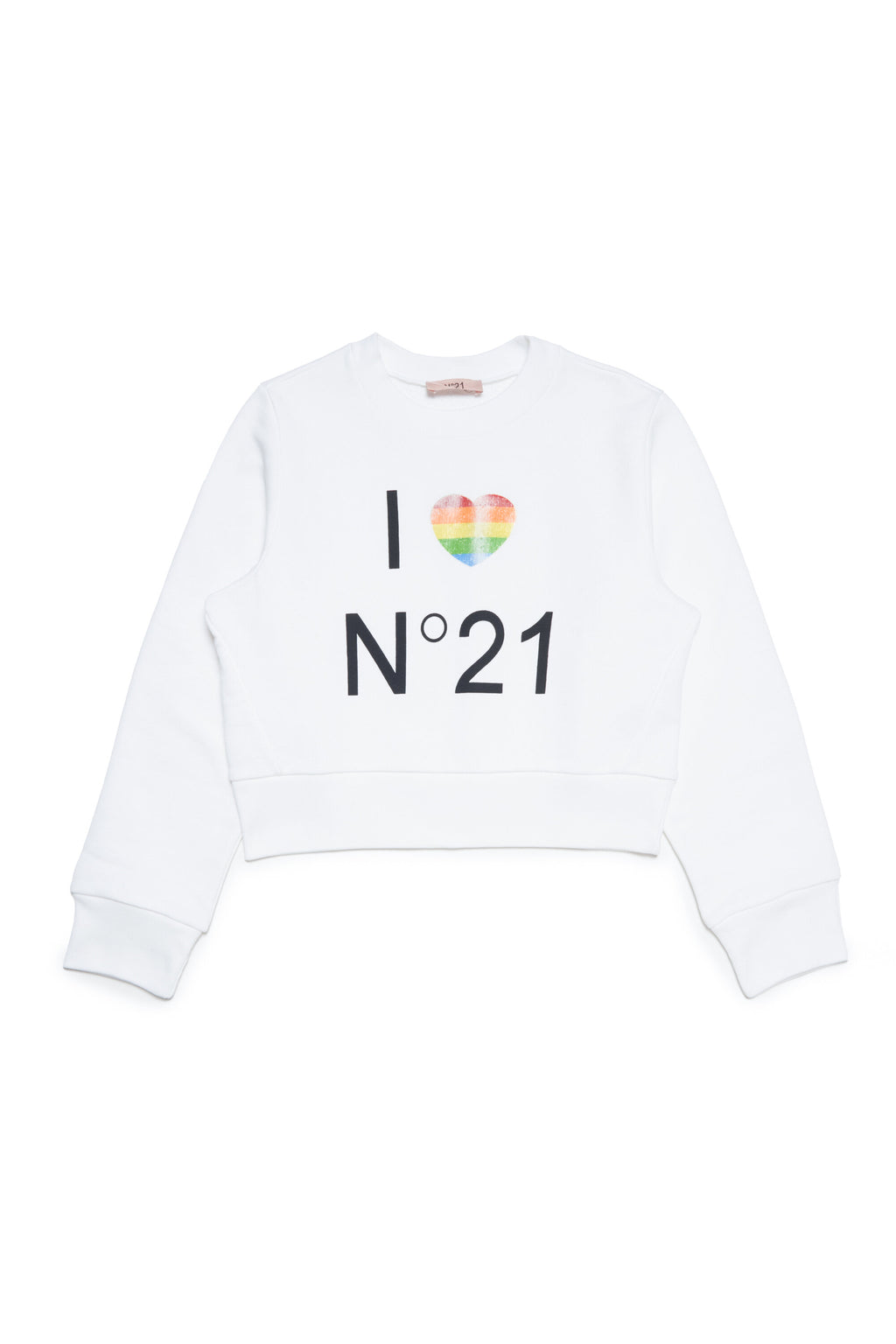 Crew-neck sweatshirt branded with I Love N°21 logo