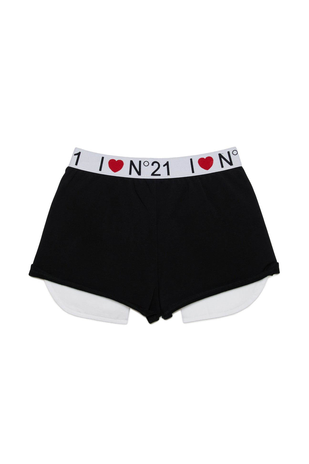Fleece shorts branded with I Love N°21 logo Fleece shorts branded with I Love N°21 logo