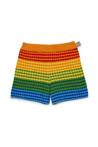 Pantalones cortos de punto crochet Rainbow