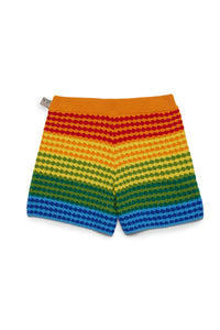 Pantalones cortos de punto crochet Rainbow