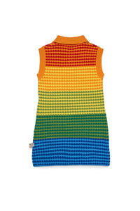 Vestido de punto crochet sin mangas Rainbow