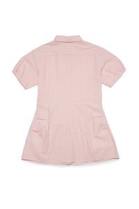 Striped poplin shirt dress