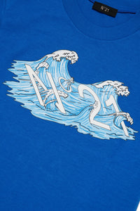 T-shirt with N°21 Wave logo