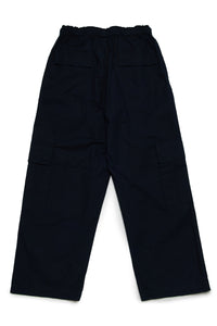 Pantaloni workwear in popeline con logo