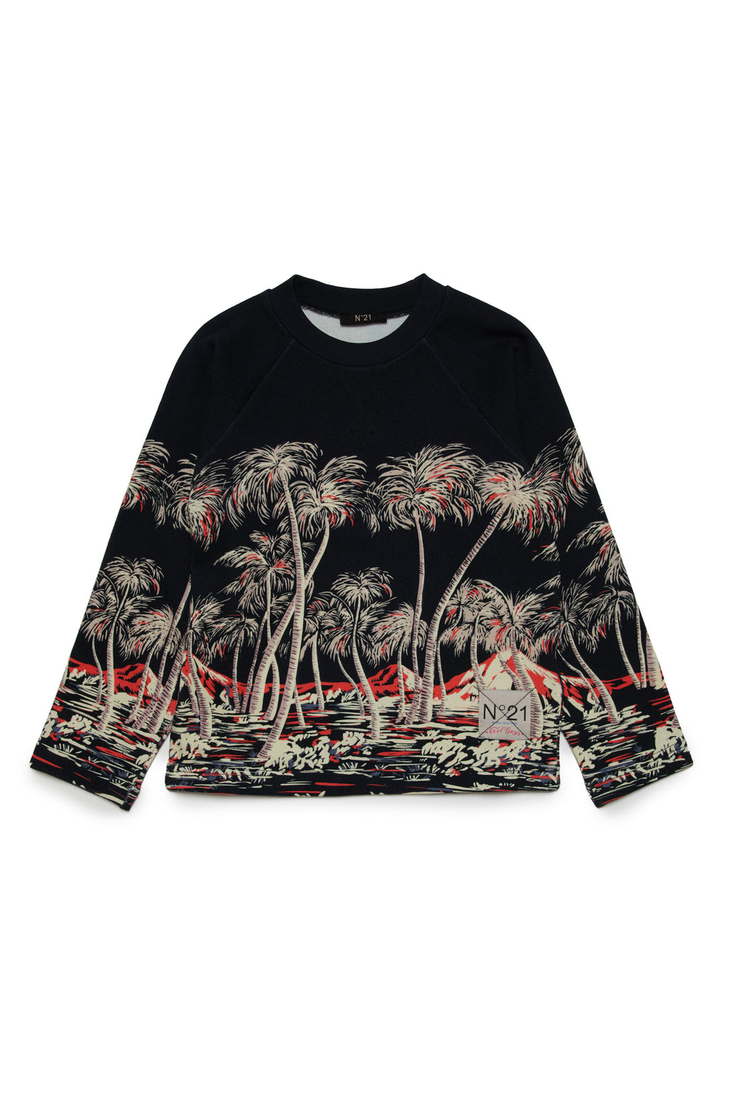 Palm tree allover crew-neck sweatshirt