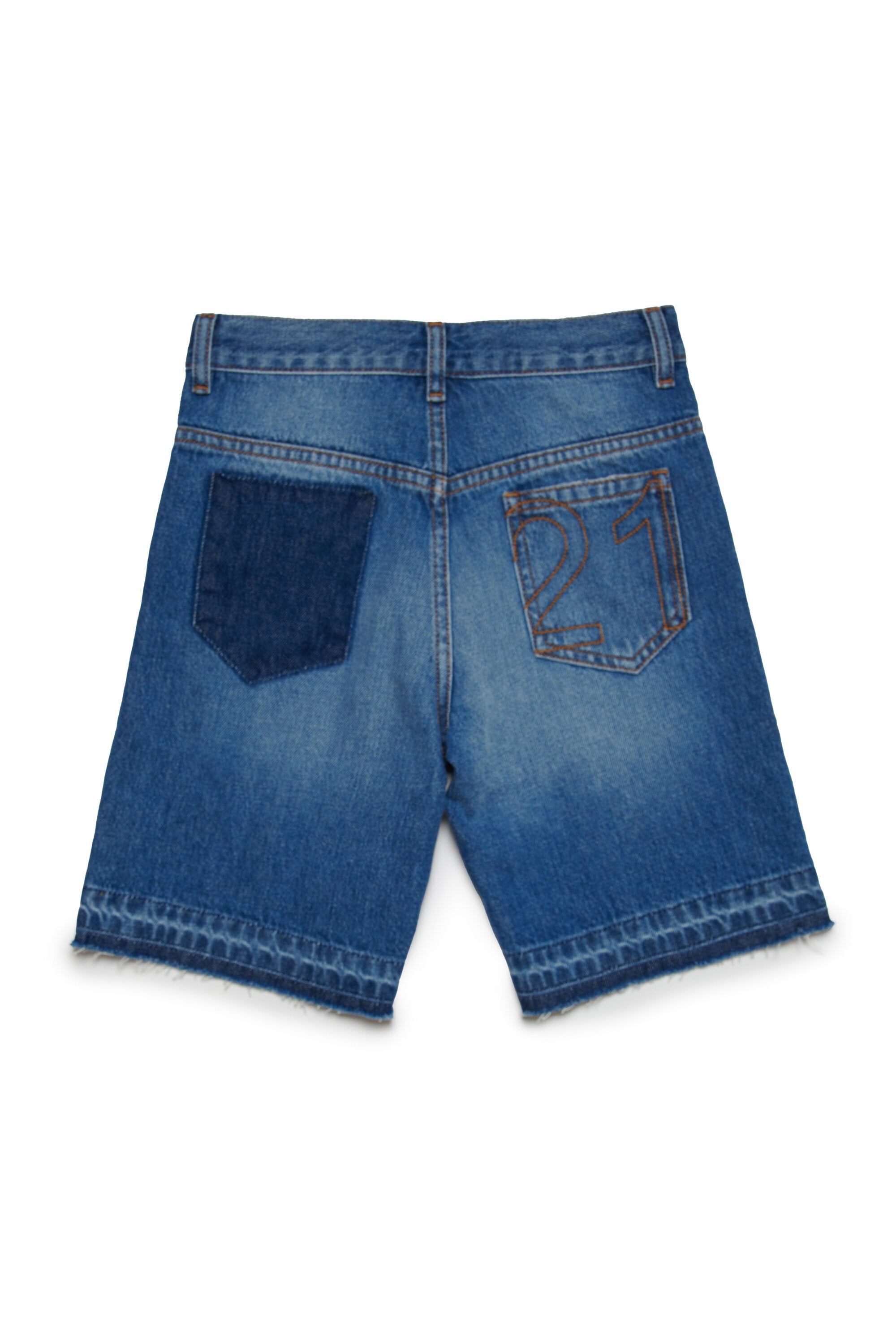 Shorts in denim blu sfumato