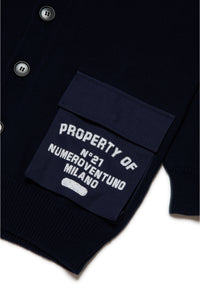 Oversize cardigan with vintage logo