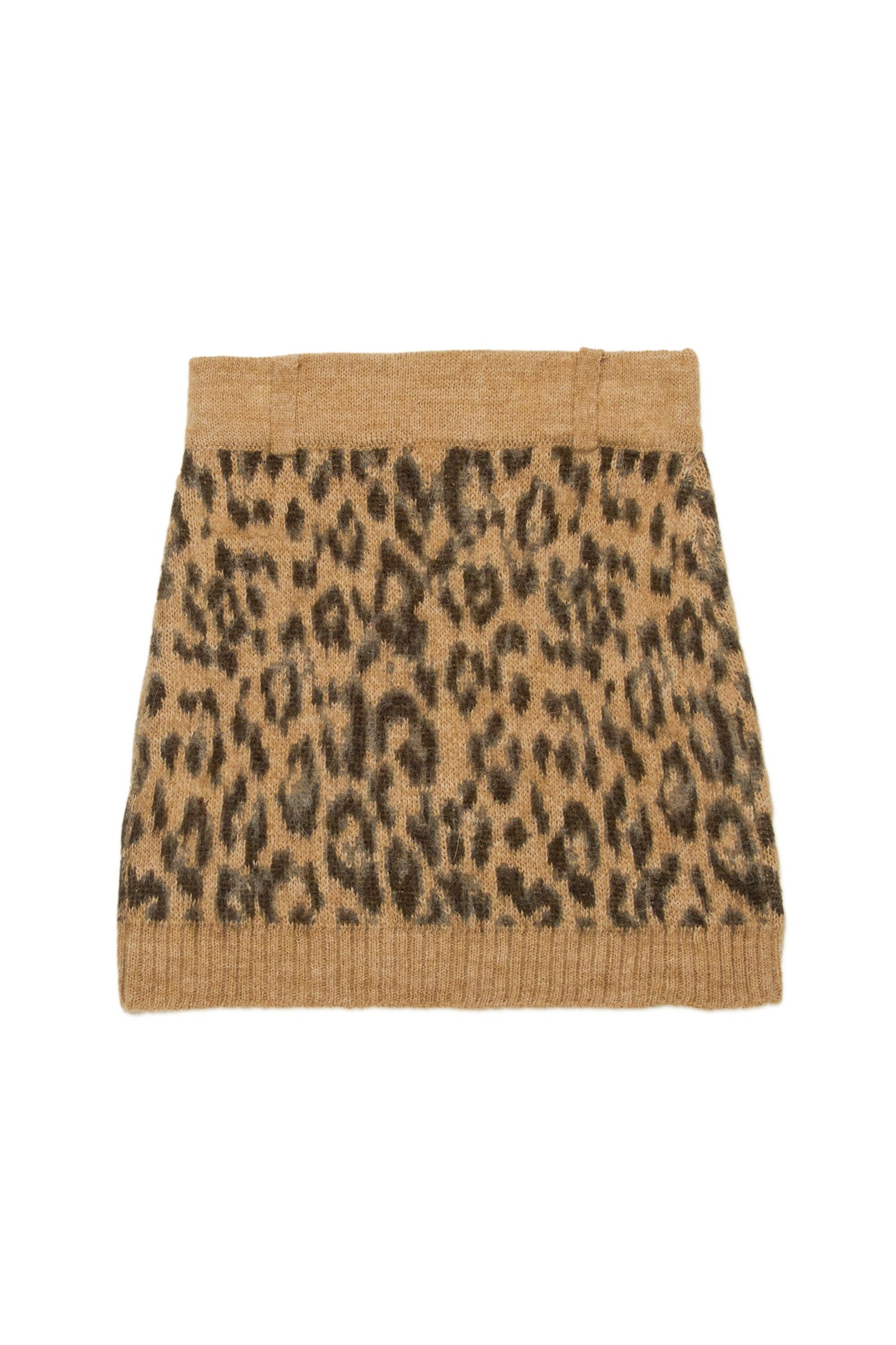 Minifalda en mezcla de lana con estampado de leopardo Minifalda en mezcla de lana con estampado de leopardo