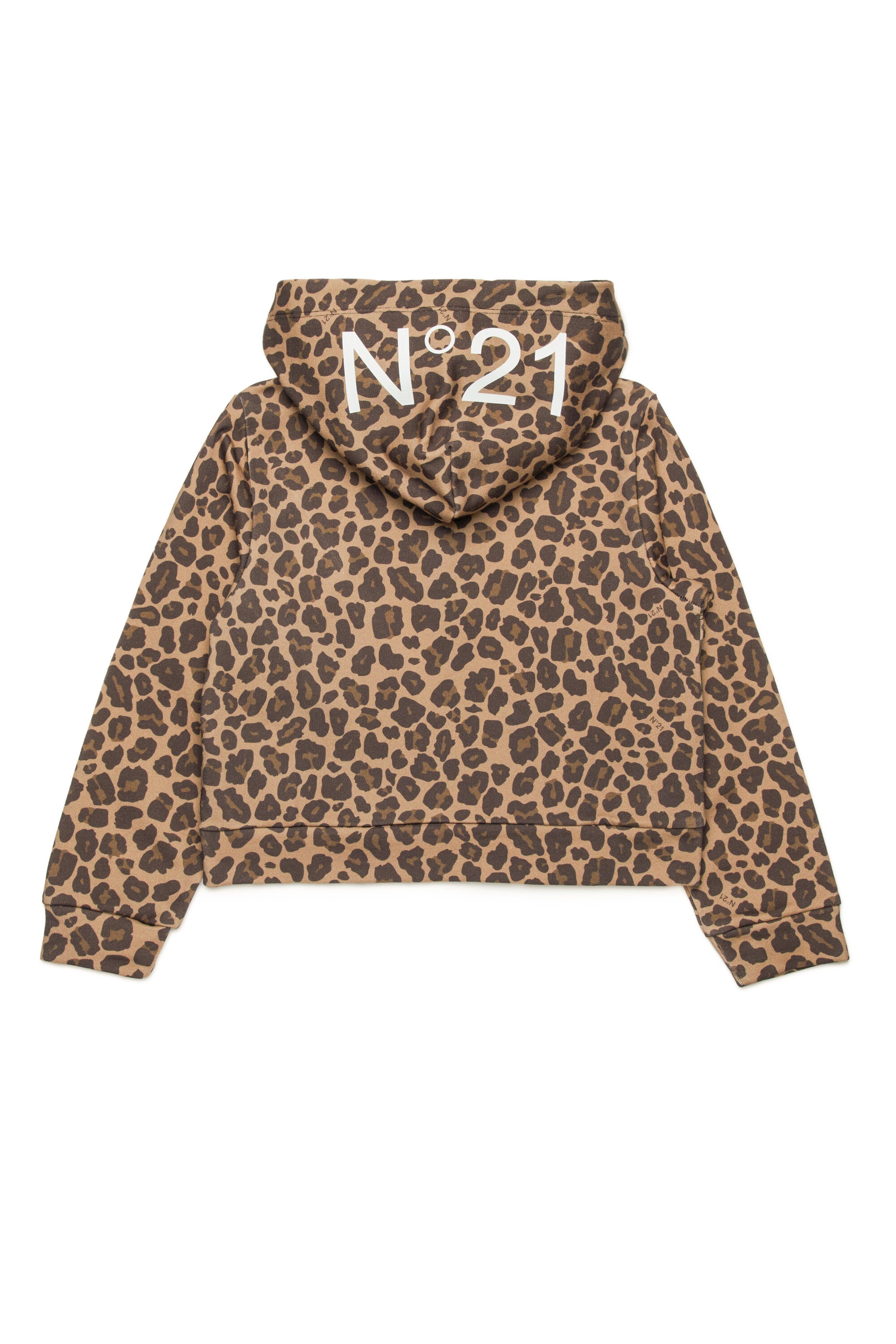 Leopard print hooded sweatshirt