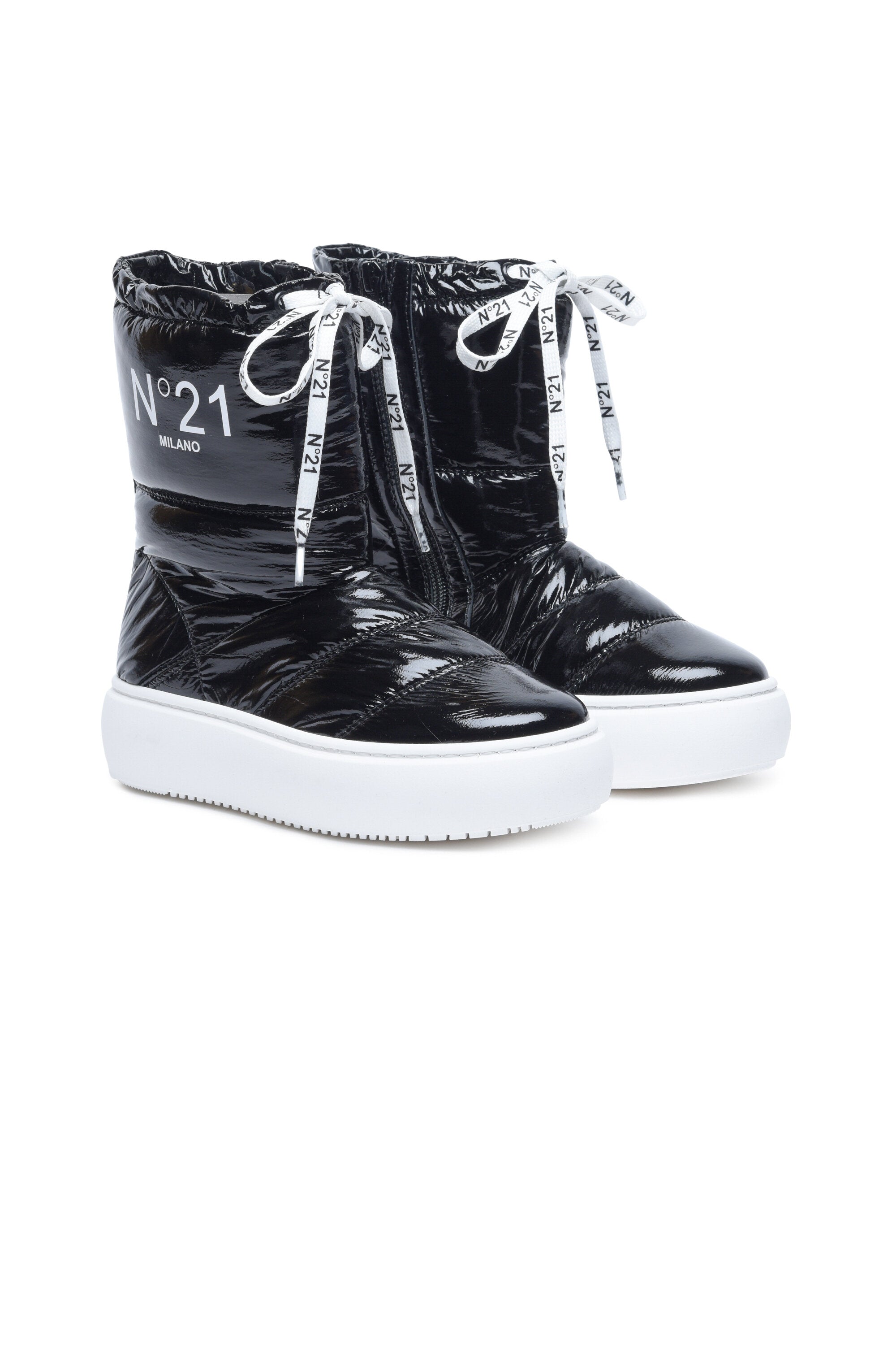 Padded ankle boots with logo