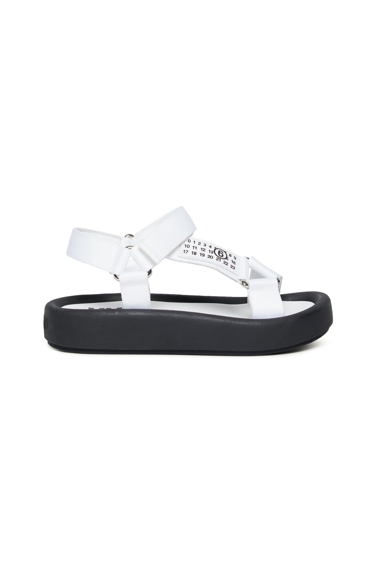 Ribbon sandals with numeric logo 