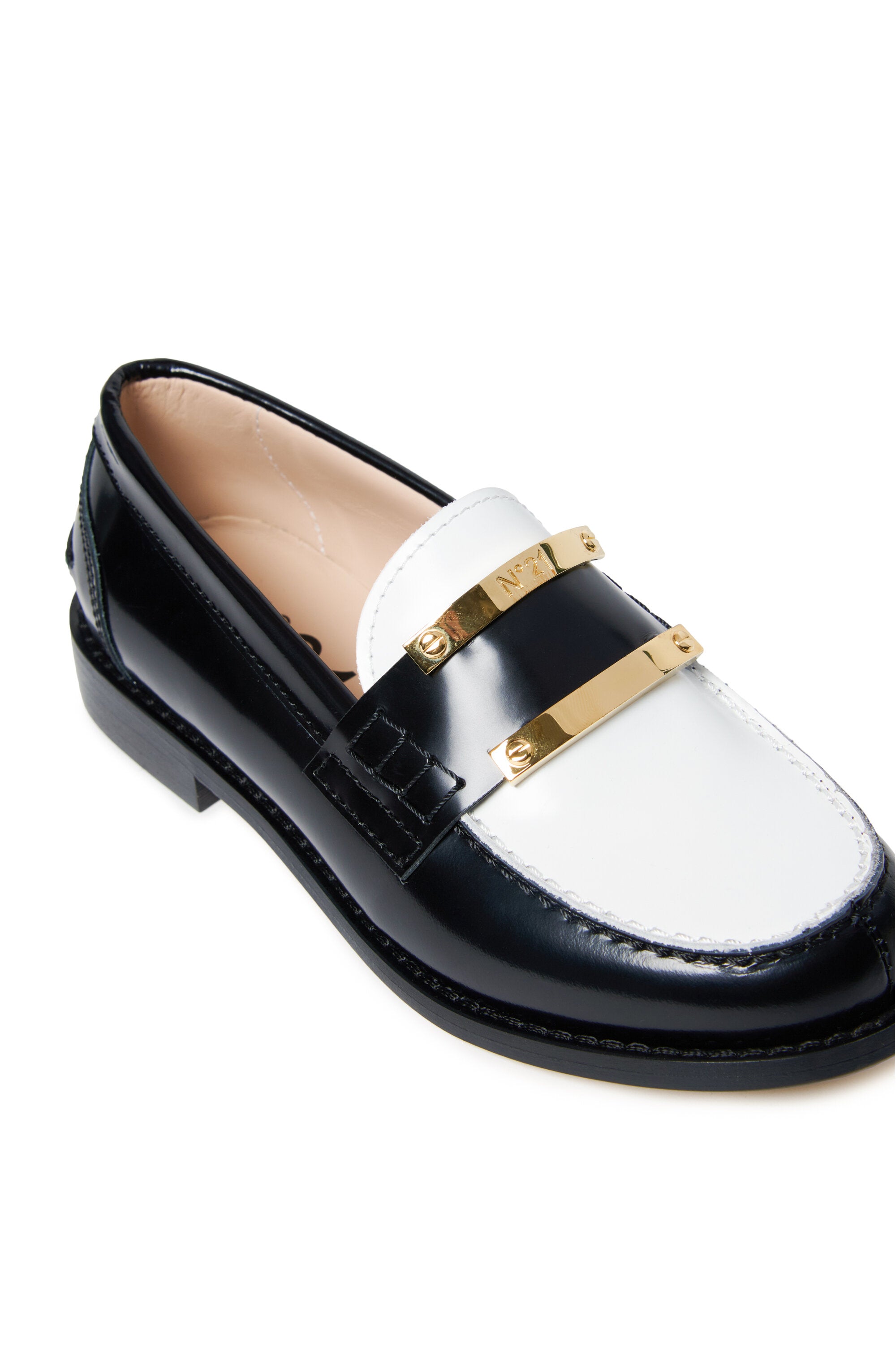 Two-tone leather loafers
