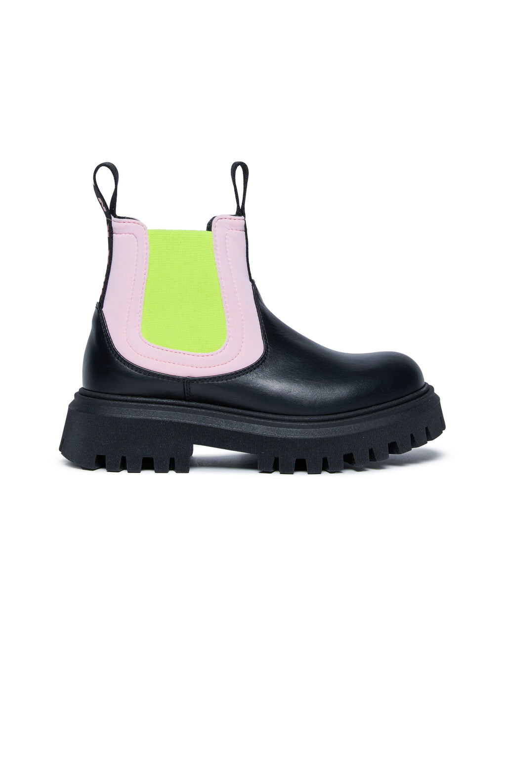 Chelsea boots with neon elastic