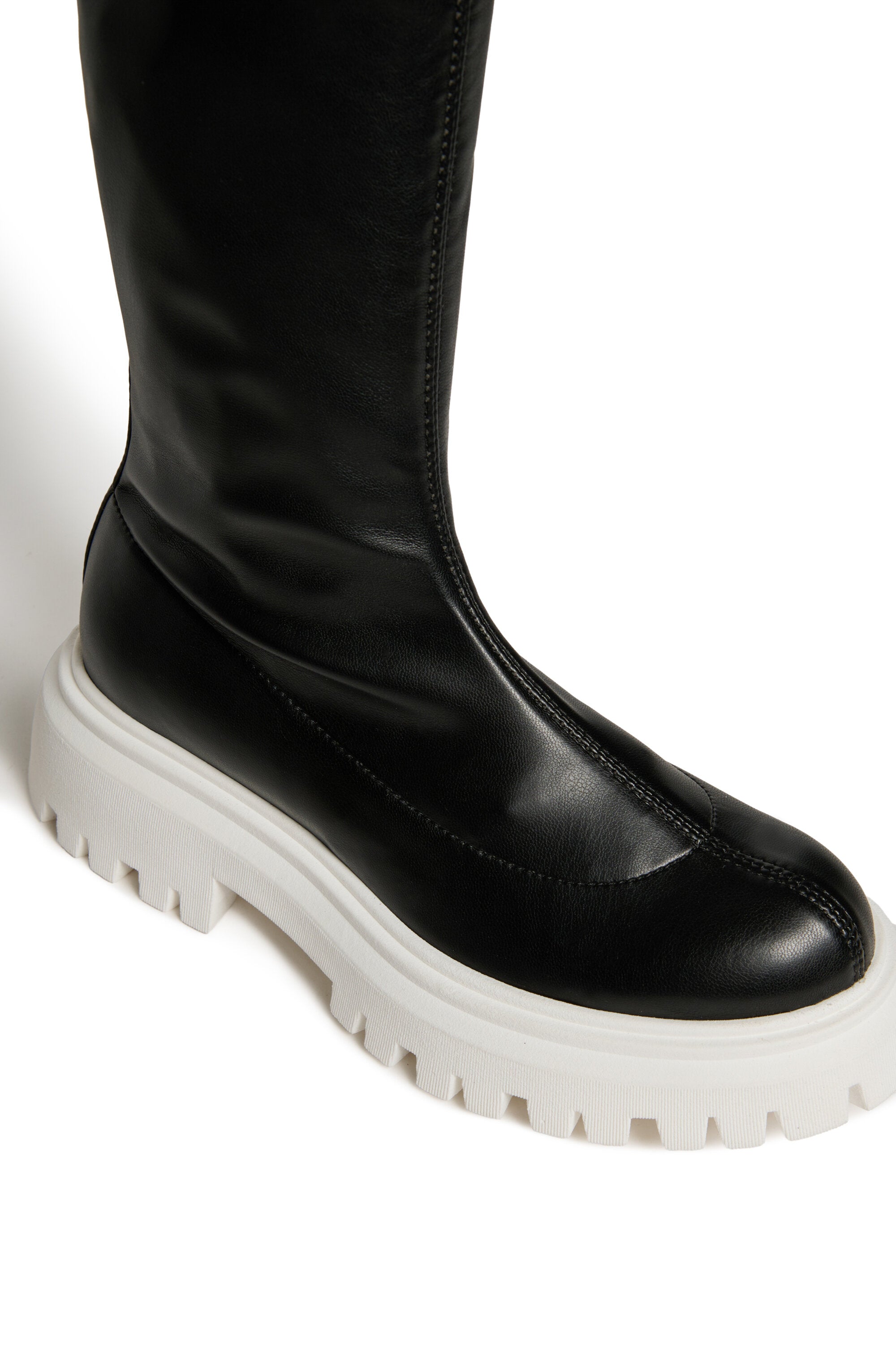 Hohe Stiefel aus beschichtetem Stoff mit Logo