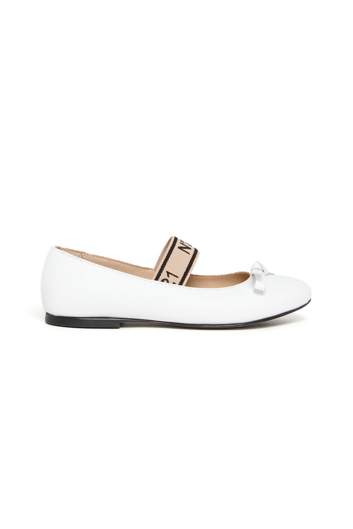 Ballerine in pelle con fiocco