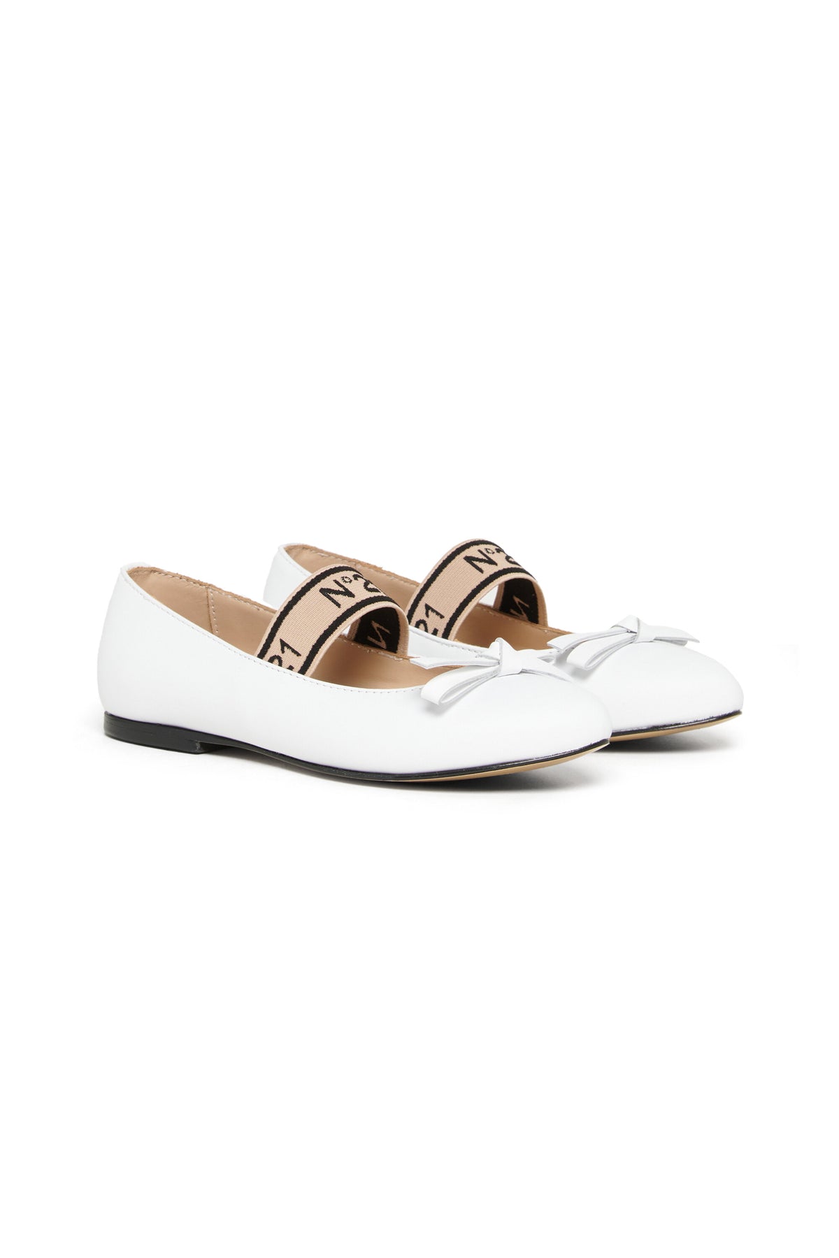 Ballerine in pelle con fiocco