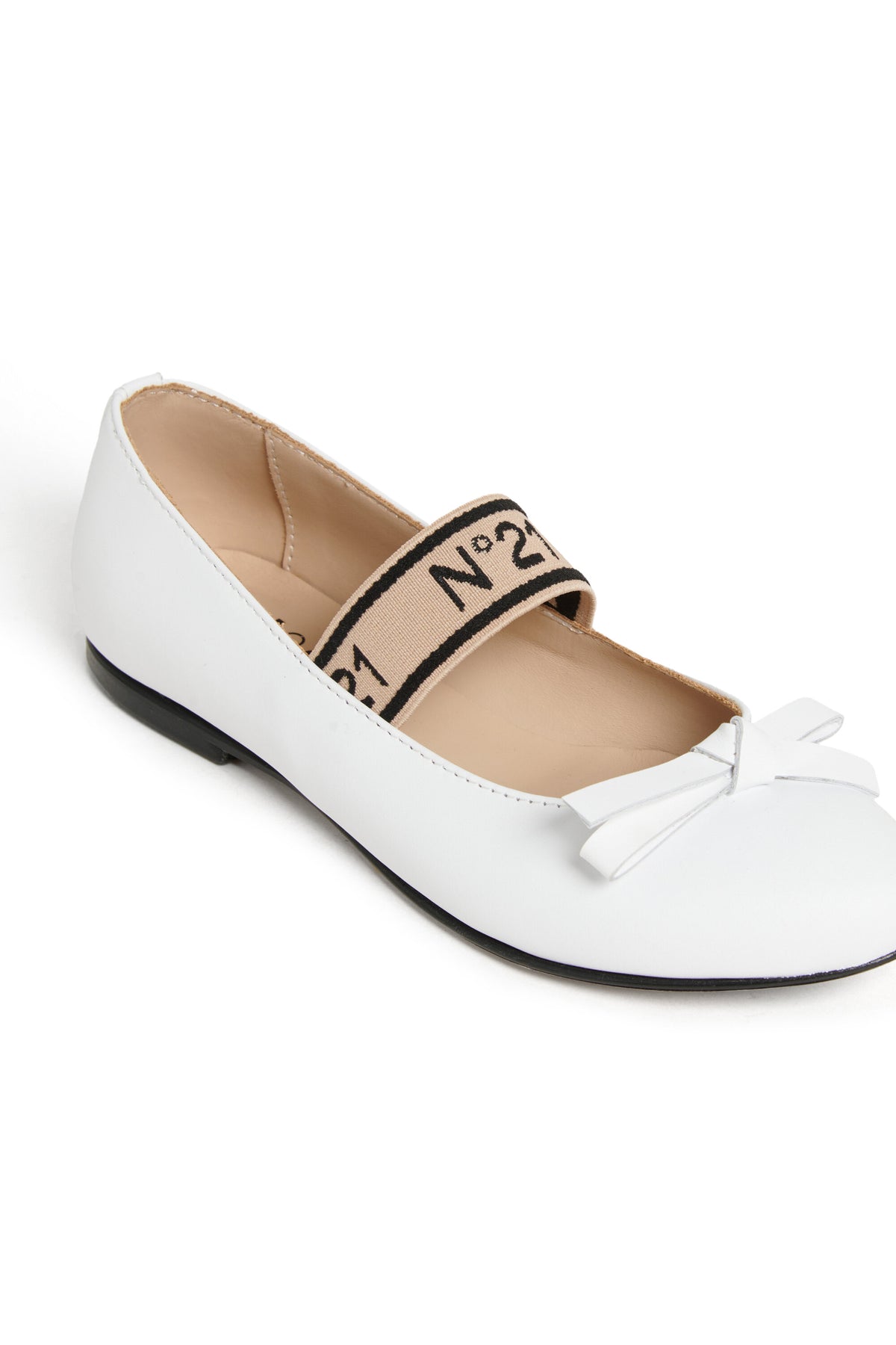 Ballerine in pelle con fiocco