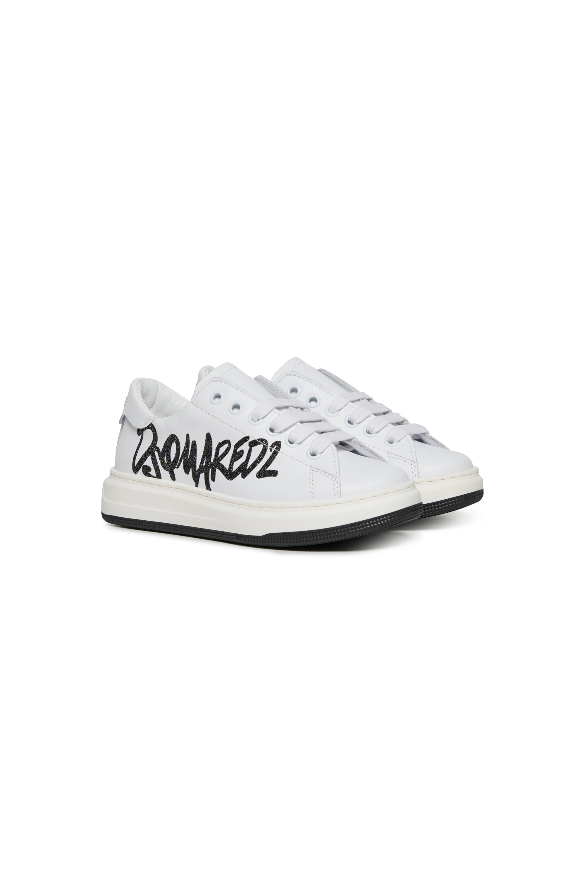 Sneakers basse con logo glitterato