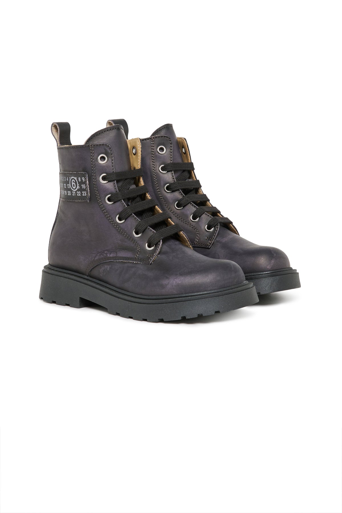 Bottes de combat en cuir avec logo