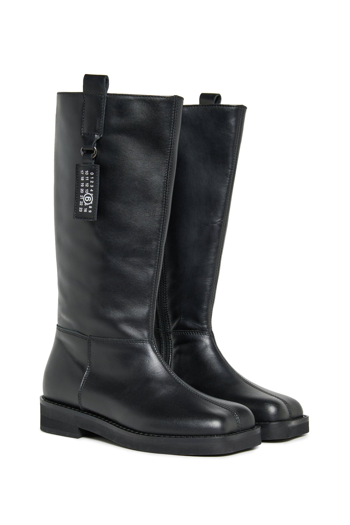 Bottes hautes en cuir avec logo