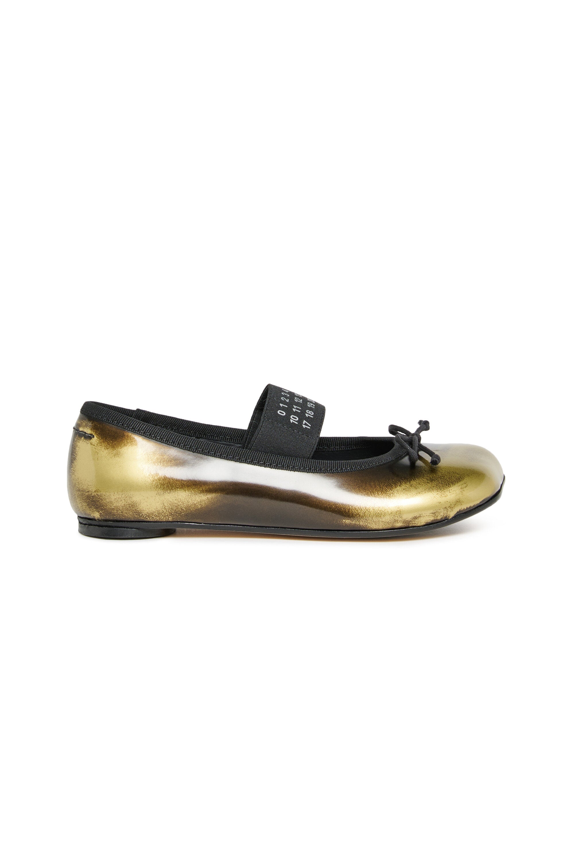 Zweifarbige Leder-Ballet Flats