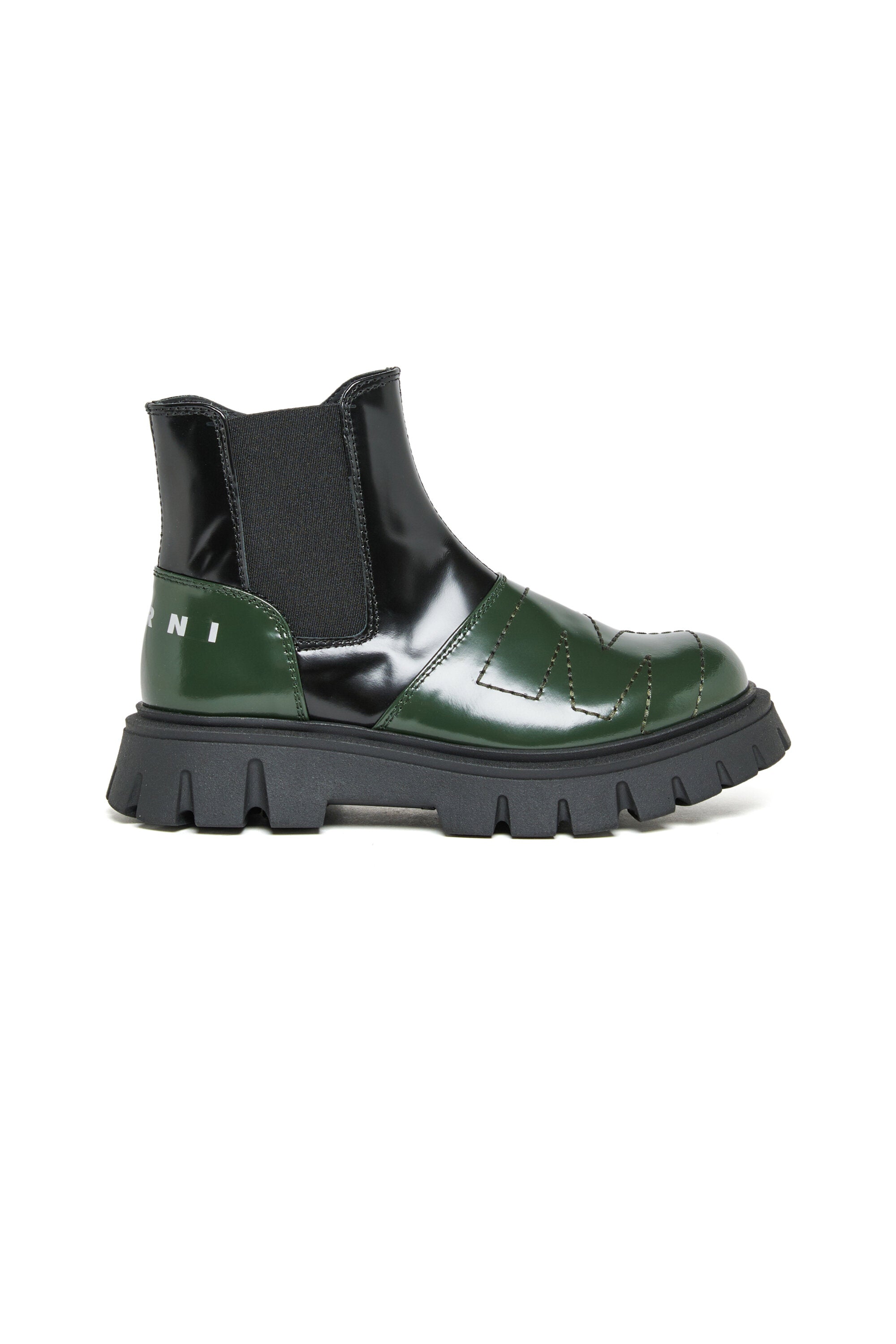 Zweifarbige Chelsea-Stiefel aus Leder