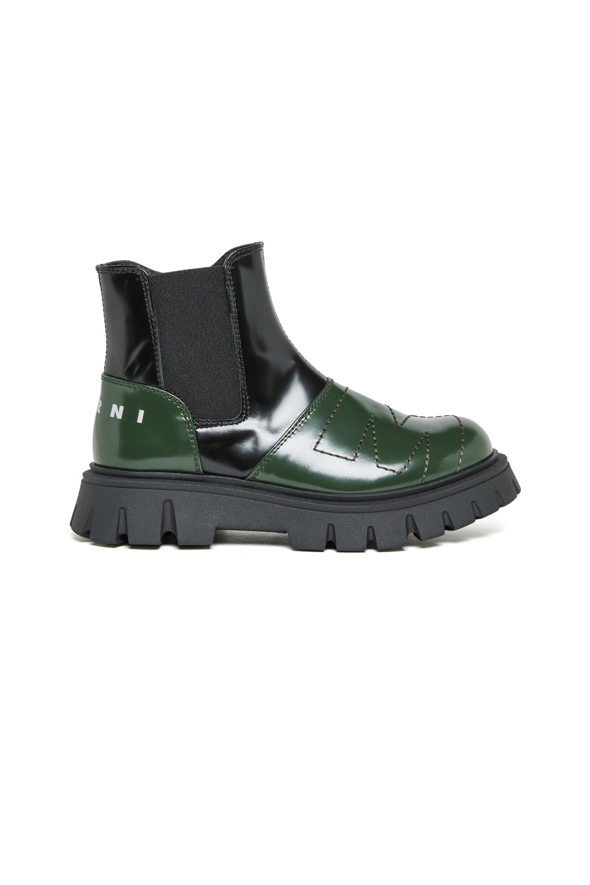 Bottes Chelsea en cuir bicolore