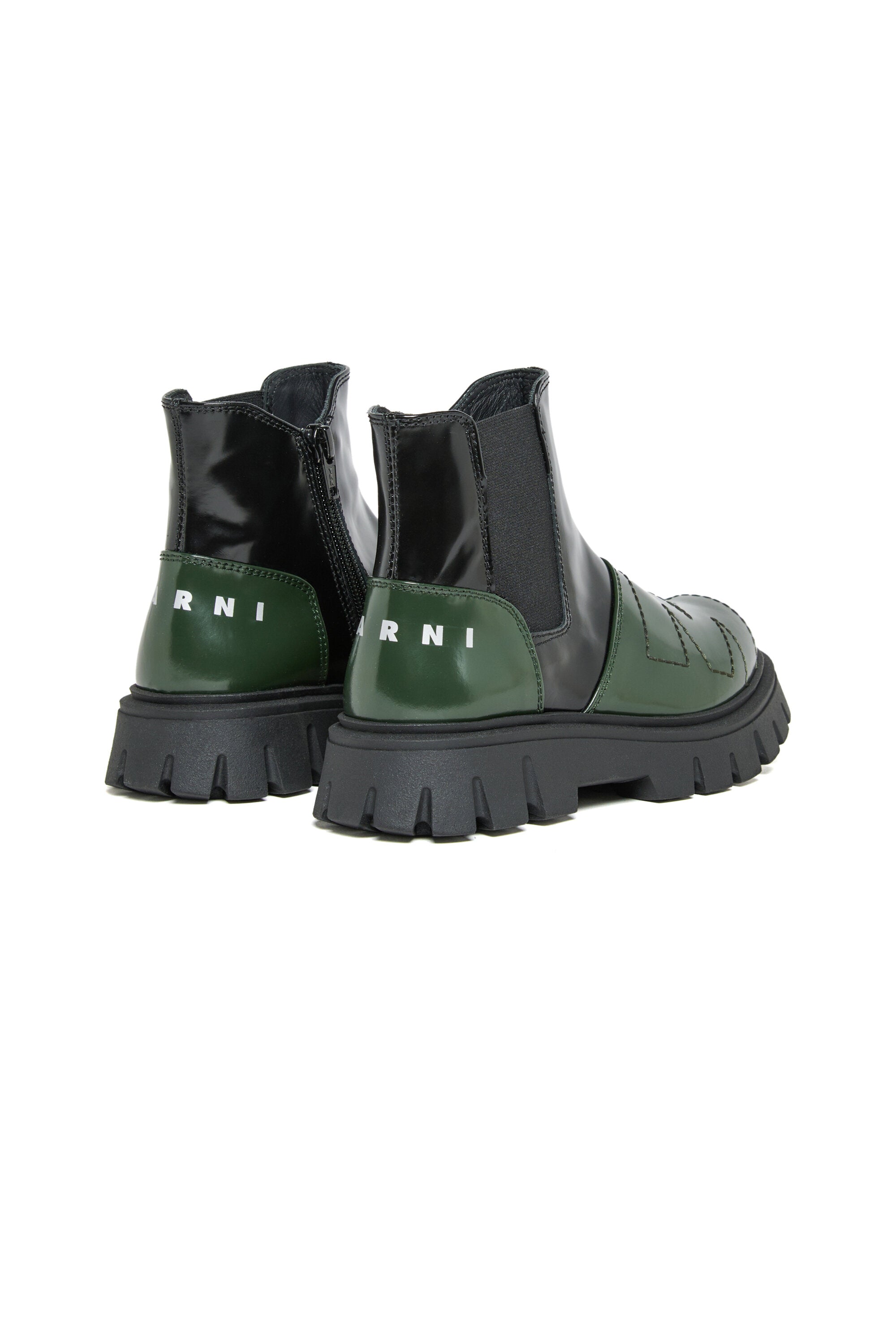 Zweifarbige Chelsea-Stiefel aus Leder