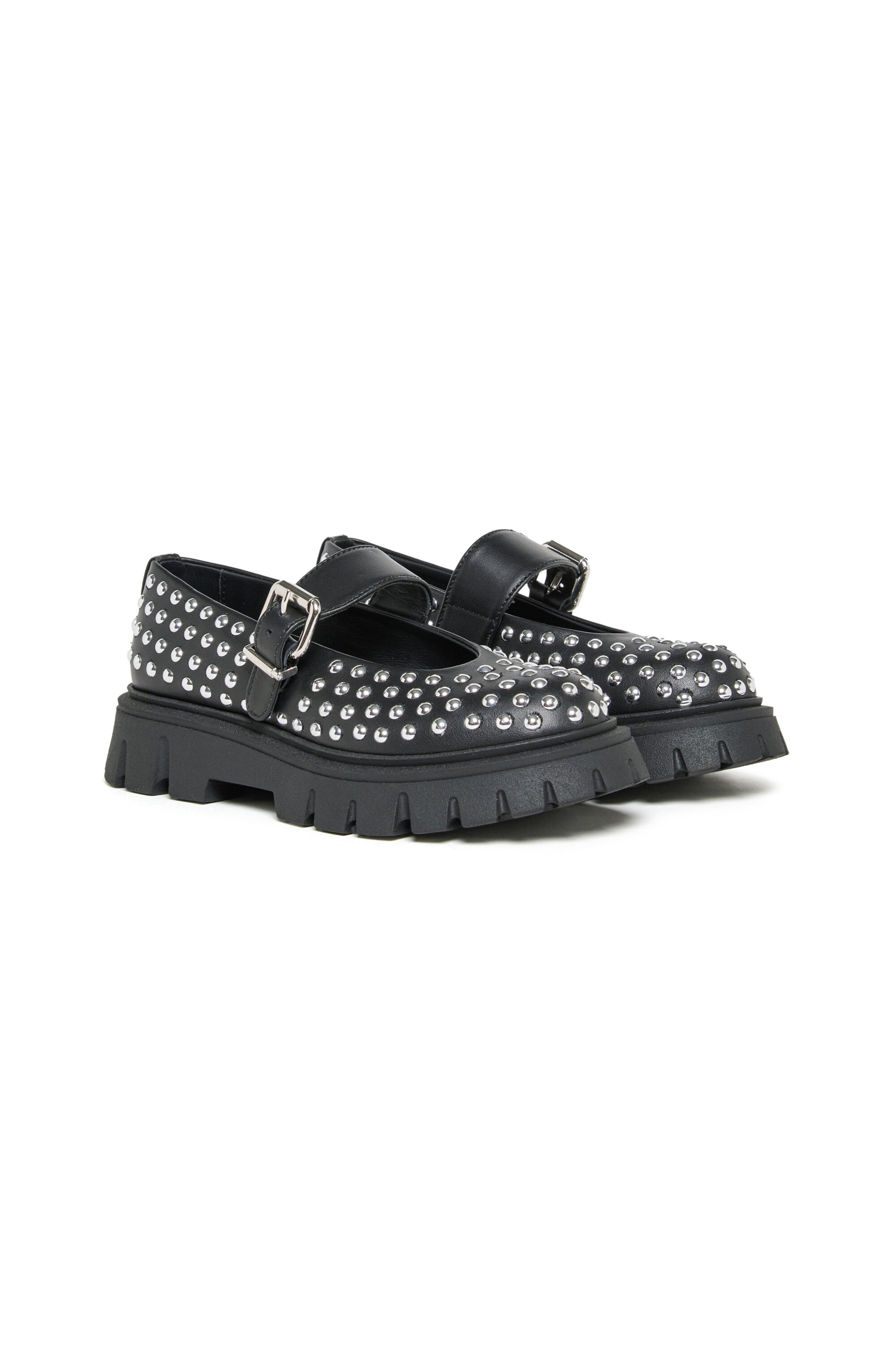 Scarpe Mary Jane in pelle con borchie