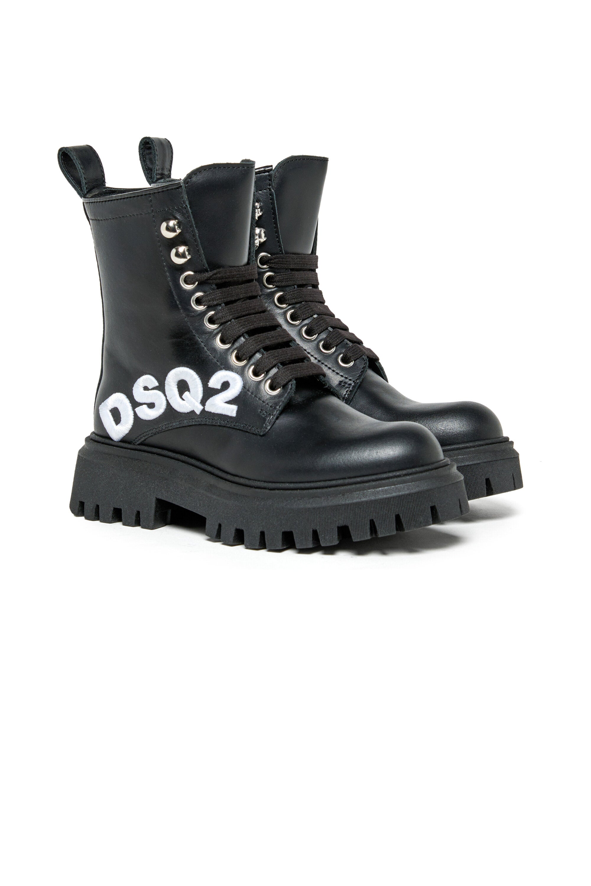 Dsquared2 girl's combat boots with logo | BRAVE KID