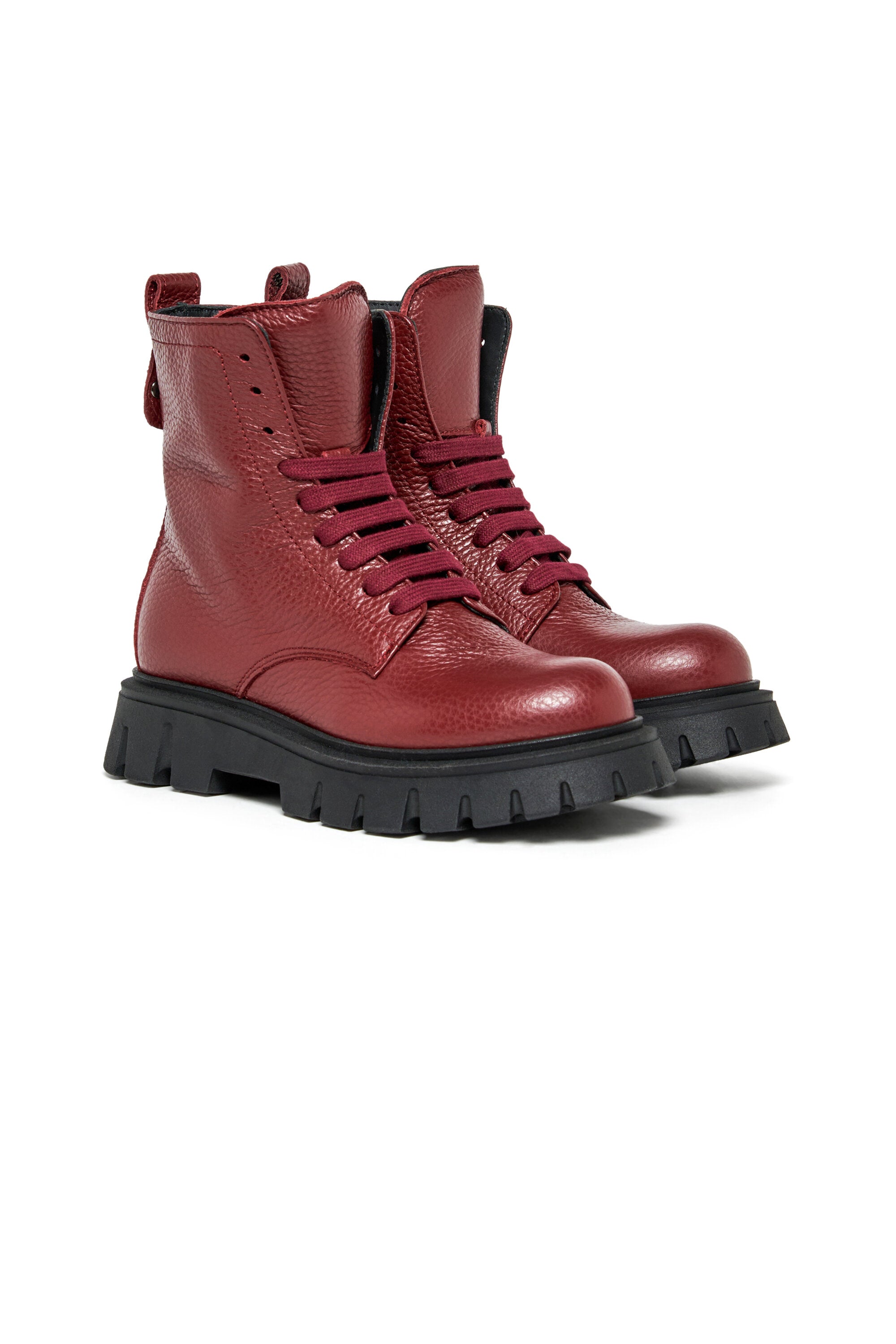 Stivali anfibi in pelle con stud D2