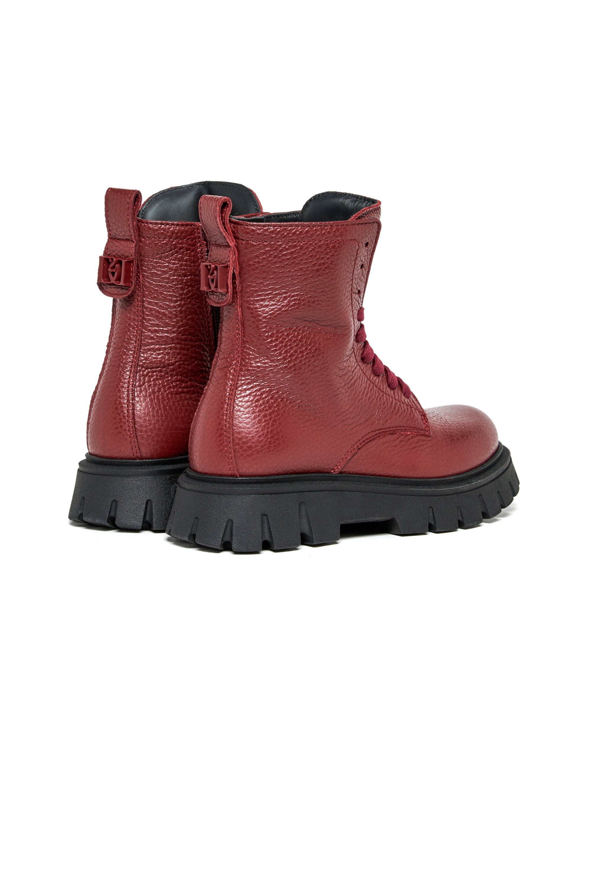 Stivali anfibi in pelle con stud D2