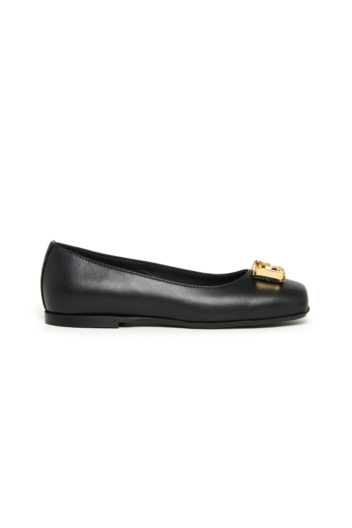 Ballerina in pelle con logo