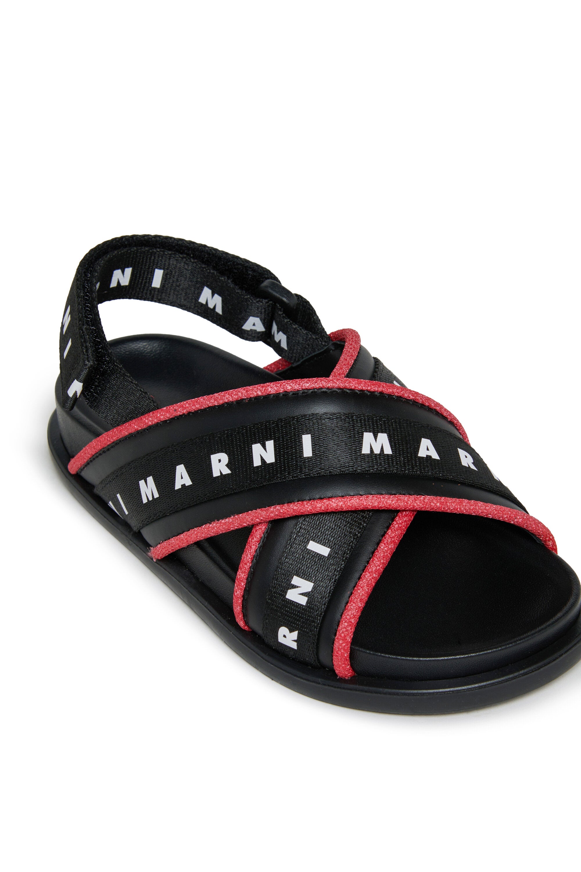 Sandali con logo a fasce incrociate