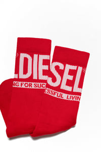 Pack de dos pares de calcetines negros y rojos con logotipo 