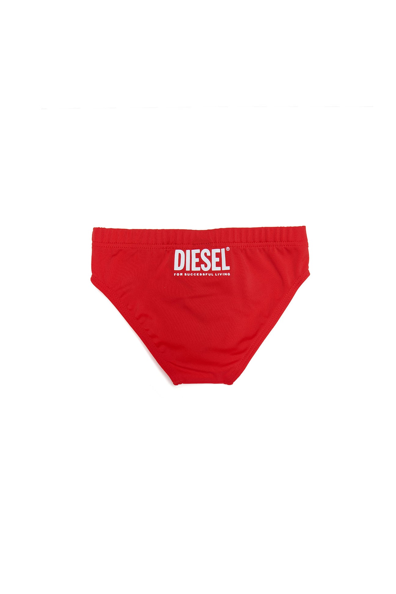 Red lycra brief costume with logo Red lycra brief costume with logo