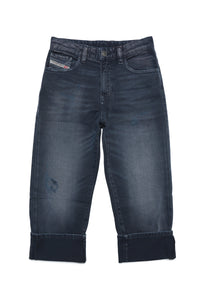 Jeans 1999 straight dark blue with abrasions