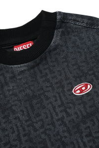 JoggJeans® crew-neck sweatshirt with allover monogram and logo