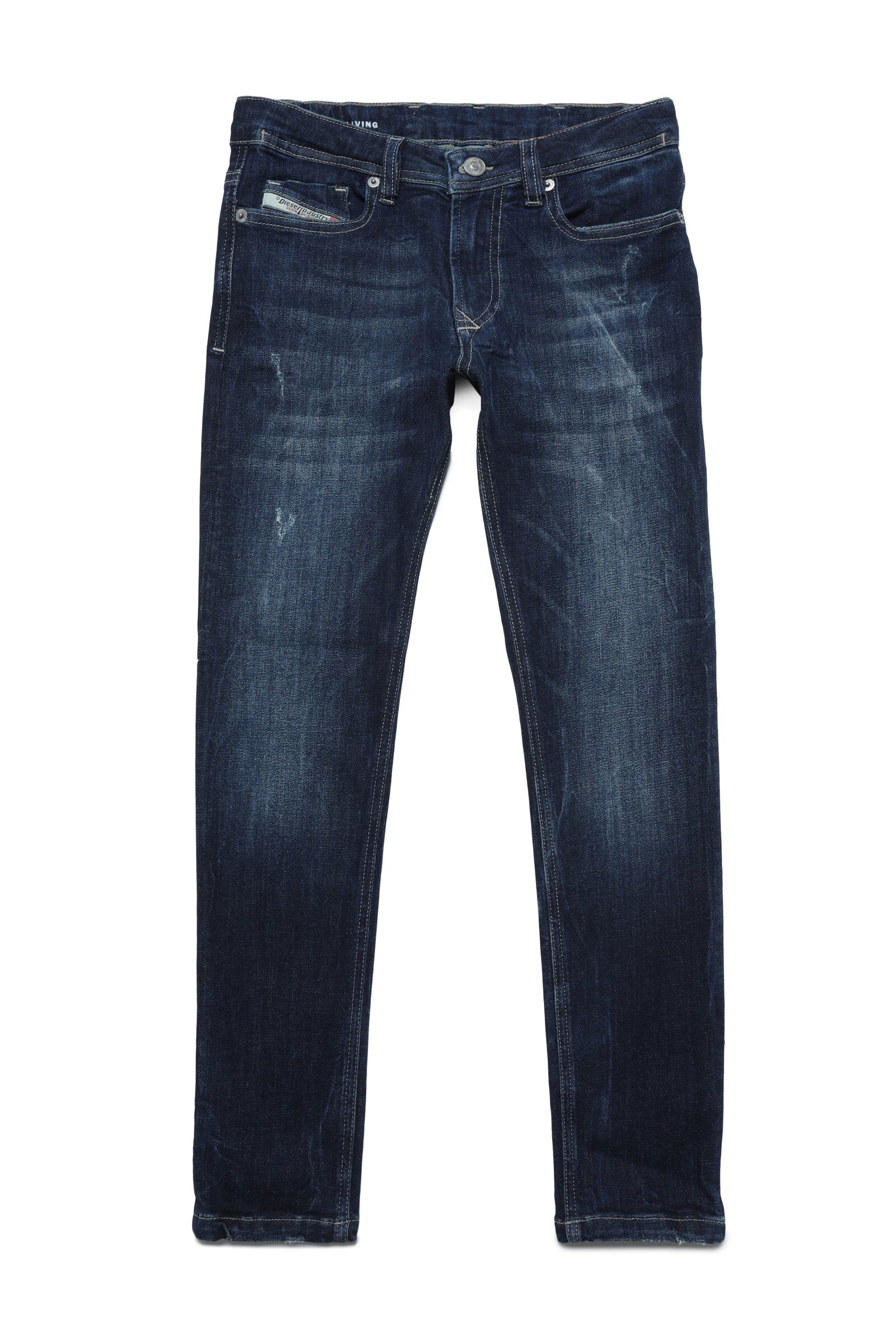 Jeans 1979 Sleenker skinny blu scuro sfumato con abrasioni