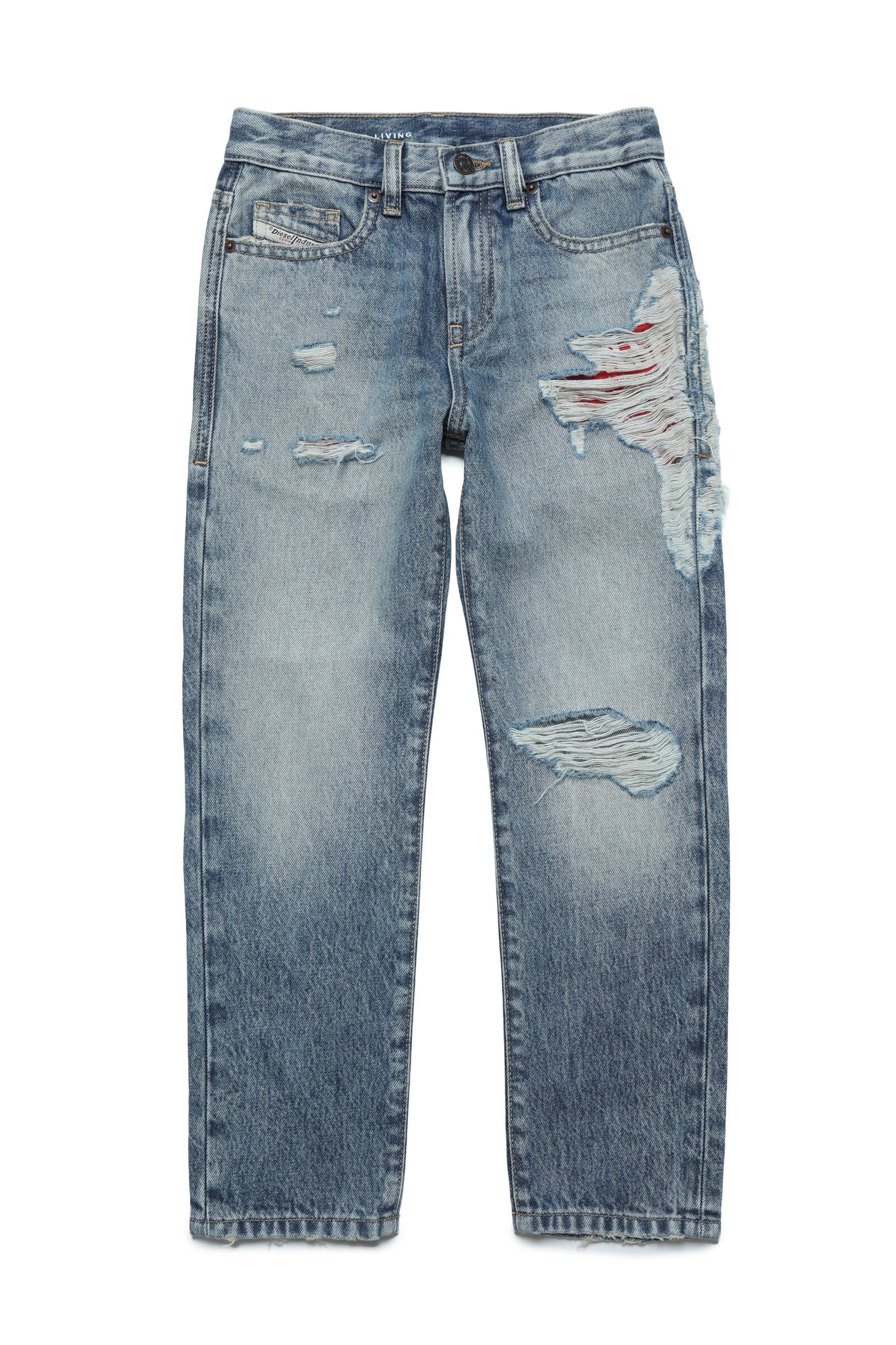 Jeans 2020 D-Viker straight blu chiaro con rotture Jeans 2020 D-Viker straight blu chiaro con rotture
