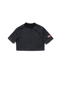 Black cropped JoggJeans® t-shirt