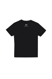T-shirt nera con logo mylar arcobaleno