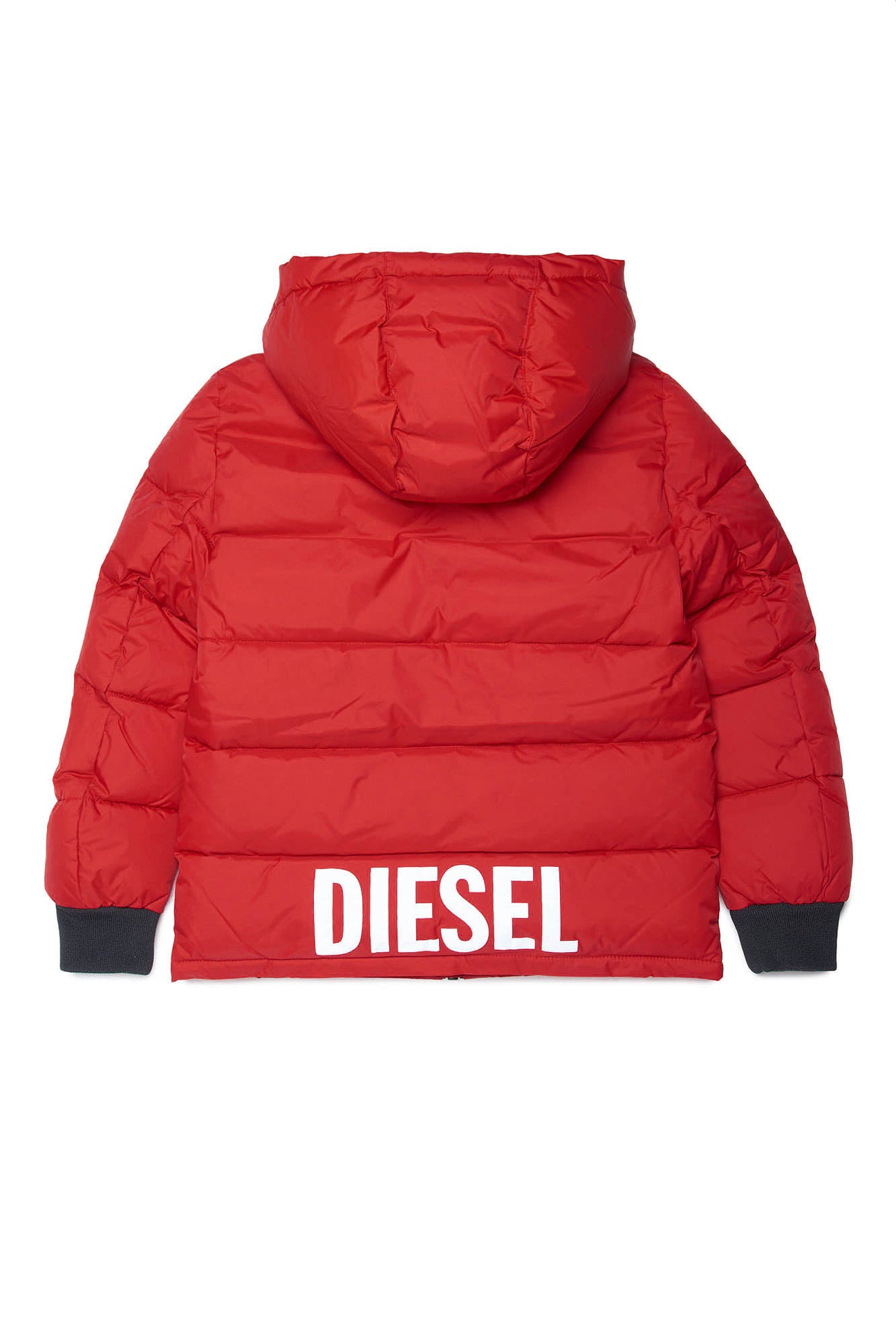 Red down jacket with Diesel logo on the back Red down jacket with Diesel logo on the back