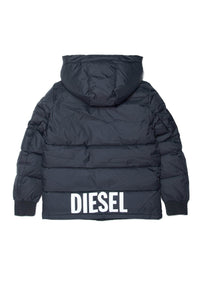 Padded jacket with Diesel logo on the back