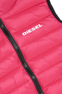 Diesel pink lightweight waistcoat in fake down for children