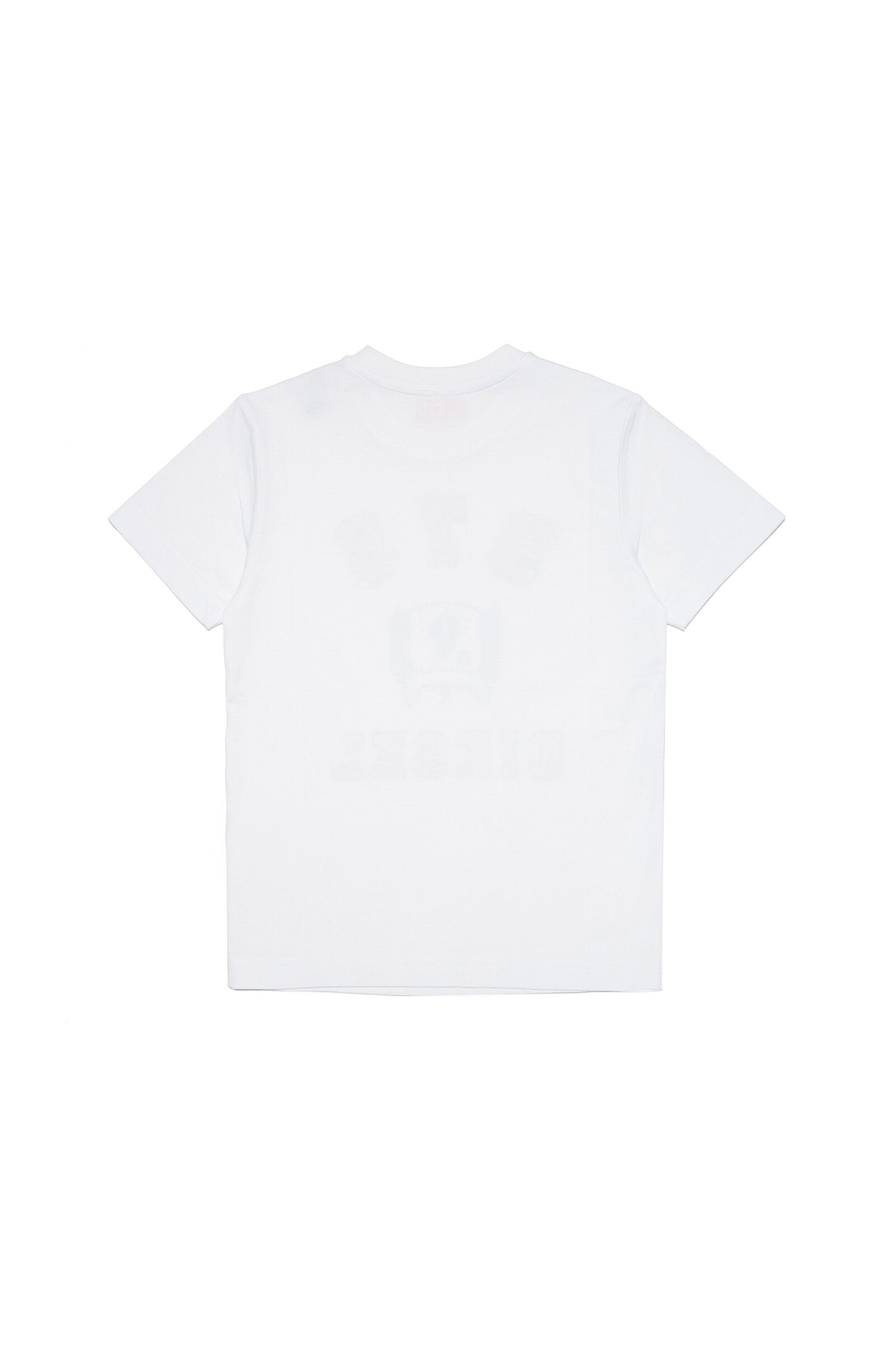 White jersey T-shirt with crest and logo