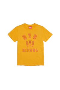 Yellow jersey T-shirt with crest and logo