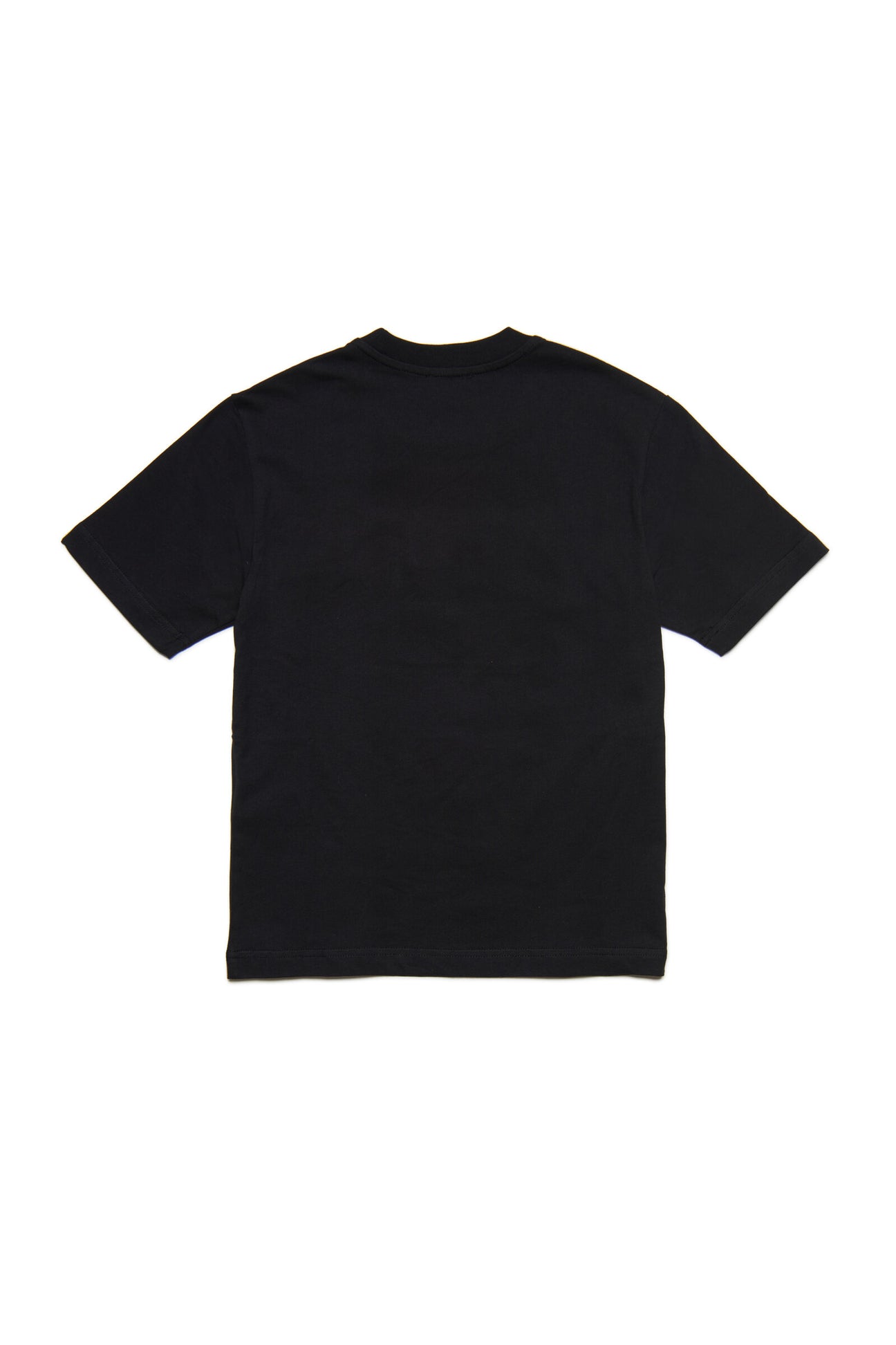 T-shirt nera in jersey con logo effetto acquerello T-shirt nera in jersey con logo effetto acquerello