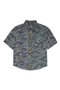 Military green camouflage mix pocket shirt